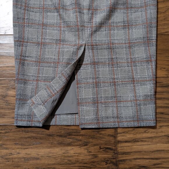 RW&CO pencil skirt grey rust brown plaid size 0 - Picture 13 of 14